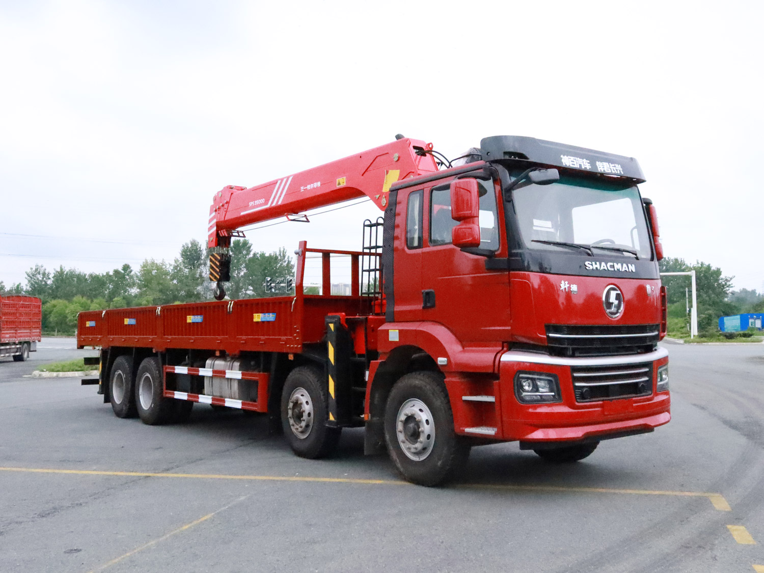 陜汽軒德翼3前四后八上裝三一14噸直臂式吊機(jī)